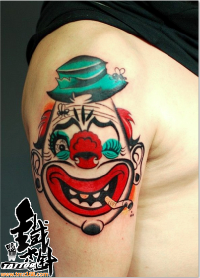 武汉纹身欧美纹身小丑纹身肩胛纹身